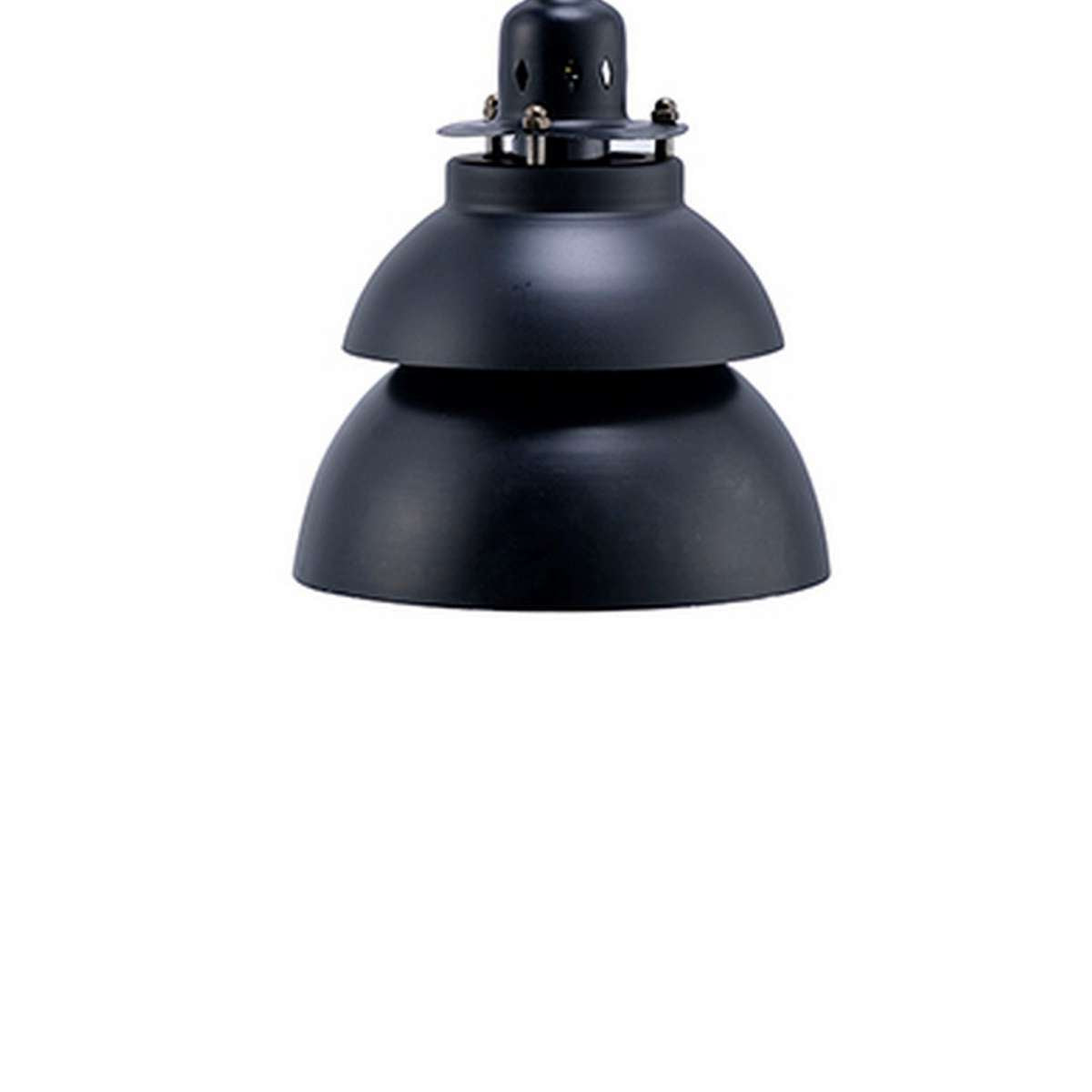 Pendant Ceiling With Double Metal Shade, Black By Benzara | Ceiling Lamps |  Modishstore  - 3