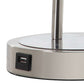 Desk Lamp With Adjustable Head And Usb Port, Brushed Nickel By Benzara | Table Lamps |  Modishstore  - 5
