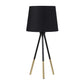 Table Lamp With Tripod Metal Base, Black And Gold By Benzara | Table Lamps |  Modishstore 