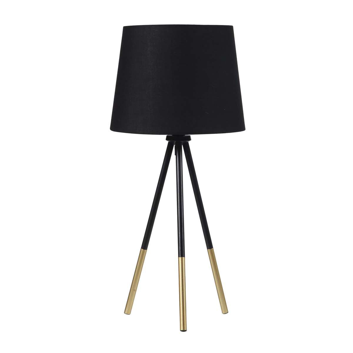 Table Lamp With Tripod Metal Base, Black And Gold By Benzara | Table Lamps |  Modishstore 