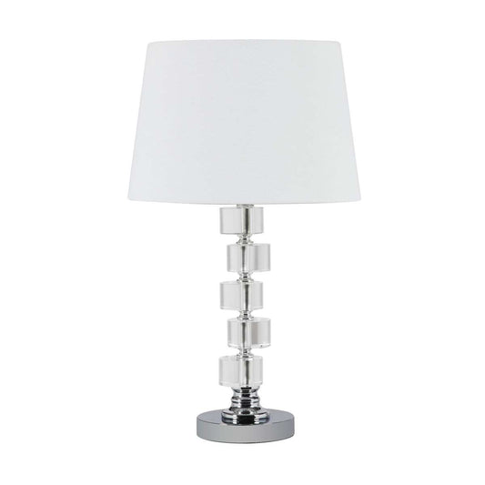 Table Lamp With Zig Zag Crystal Cube Accents, Silver By Benzara | Table Lamps |  Modishstore 