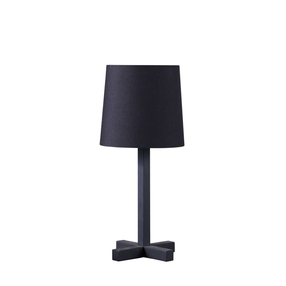 Table Lamp With Metal Cross Legged Base, Black By Benzara | Table Lamps |  Modishstore 