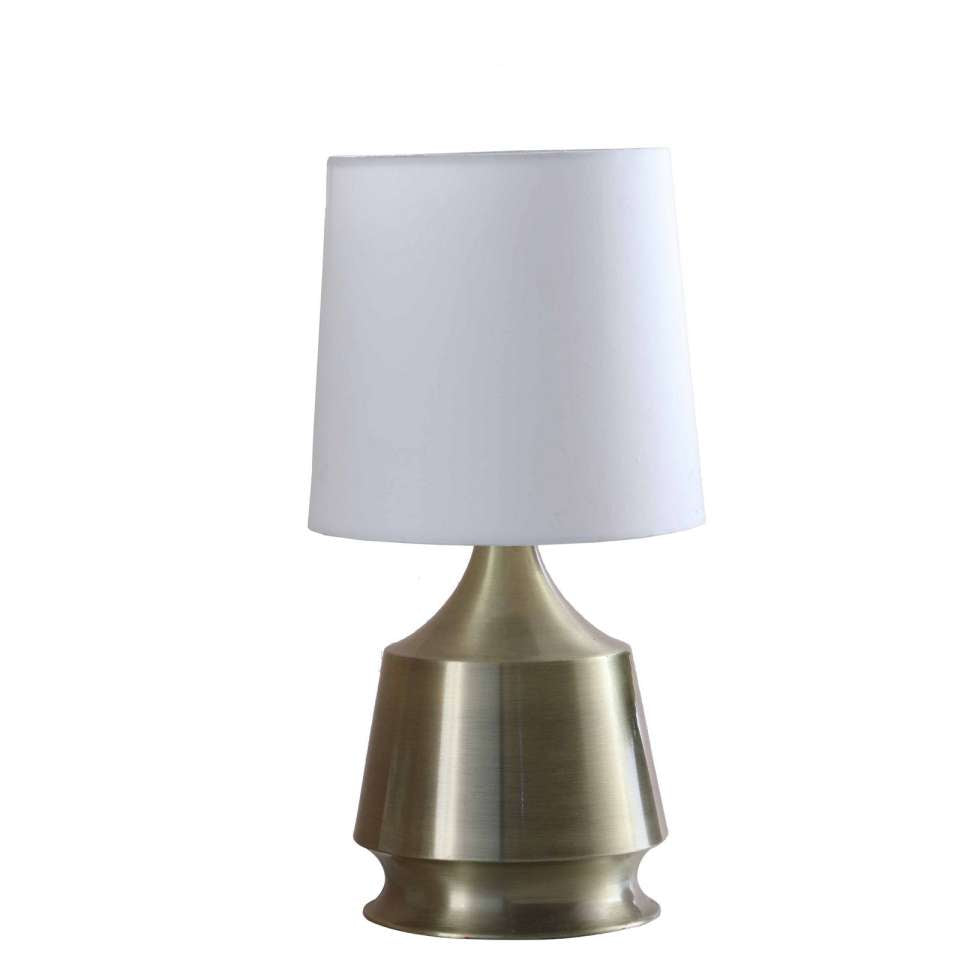 Table Lamp With Metal Bottle Shape Base, Antique Brass By Benzara | Table Lamps |  Modishstore 