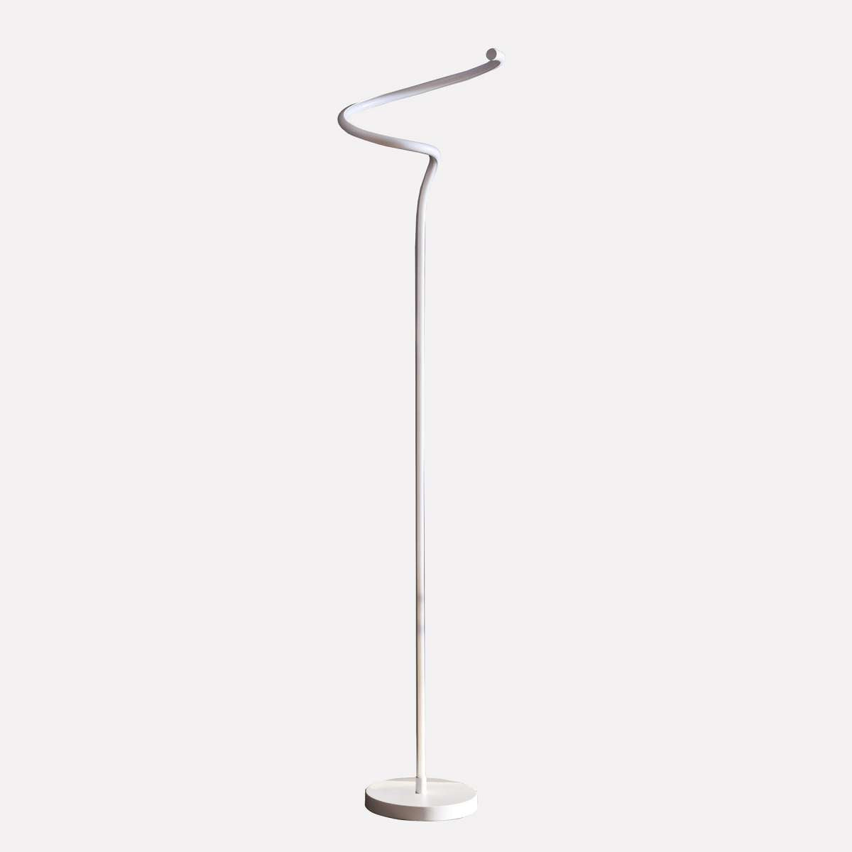 Floor Lamp With Metal Curved Integrated Led, Matte White By Benzara | Floor Lamps |  Modishstore 