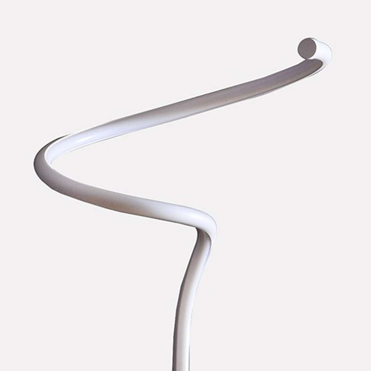Floor Lamp With Metal Curved Integrated Led, Matte White By Benzara | Floor Lamps |  Modishstore  - 3