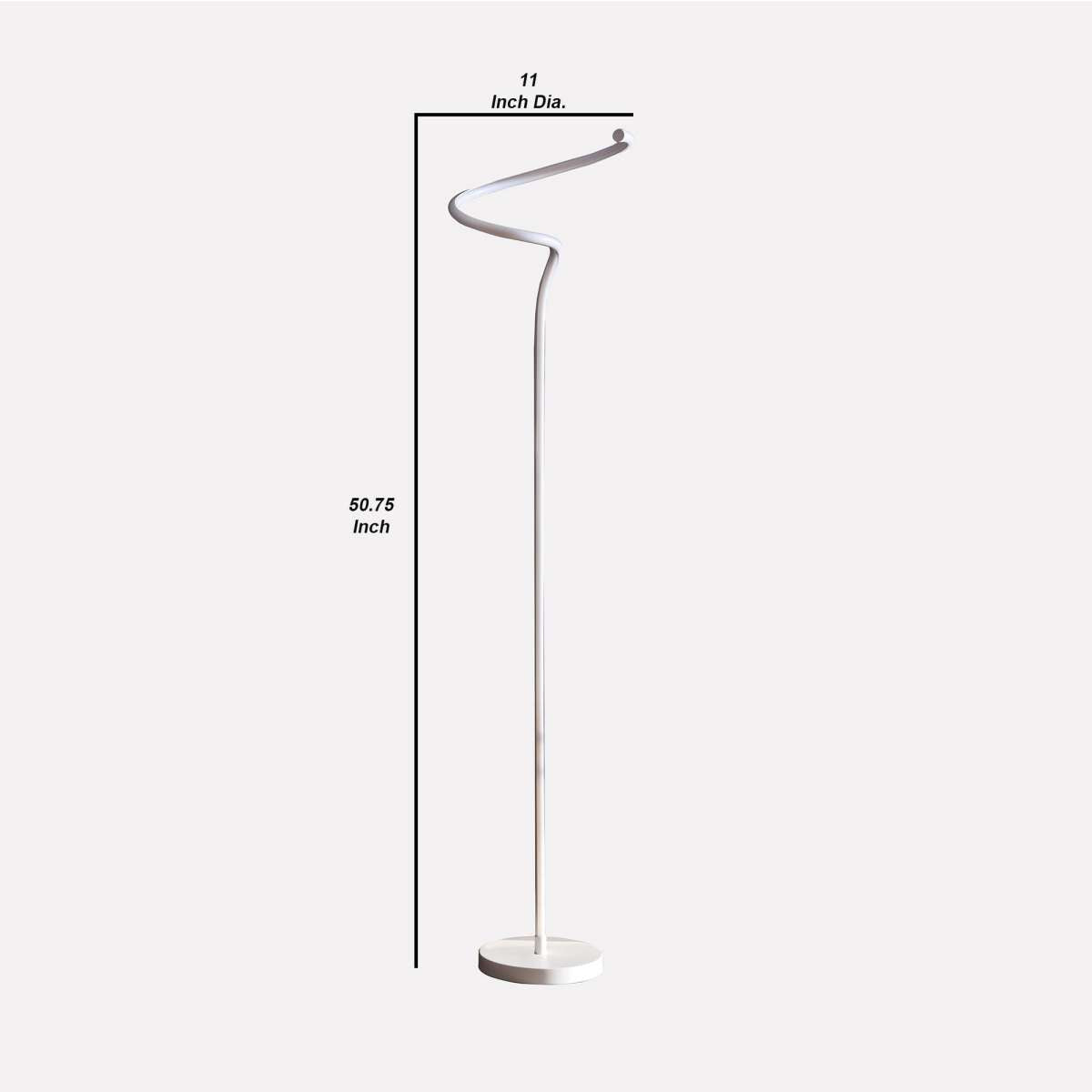 Floor Lamp With Metal Curved Integrated Led, Matte White By Benzara | Floor Lamps |  Modishstore  - 2
