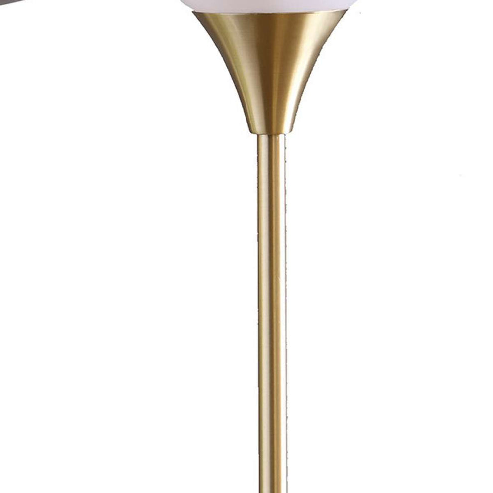 Table Lamp With Metal Base And Glass Globe Shade, Gold By Benzara | Table Lamps |  Modishstore  - 4
