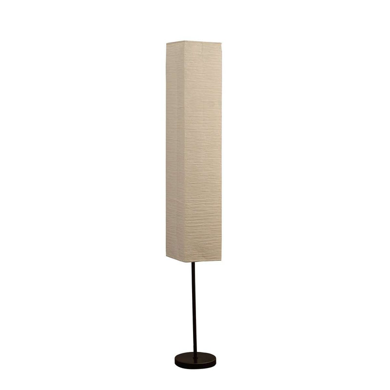 Floor Lamp With Linear Metal Base And Column Shade, Black By Benzara | Floor Lamps |  Modishstore 