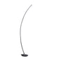 Floor Led Lamp With Metal Arched Design, Brushed Silver By Benzara | Floor Lamps |  Modishstore  - 5