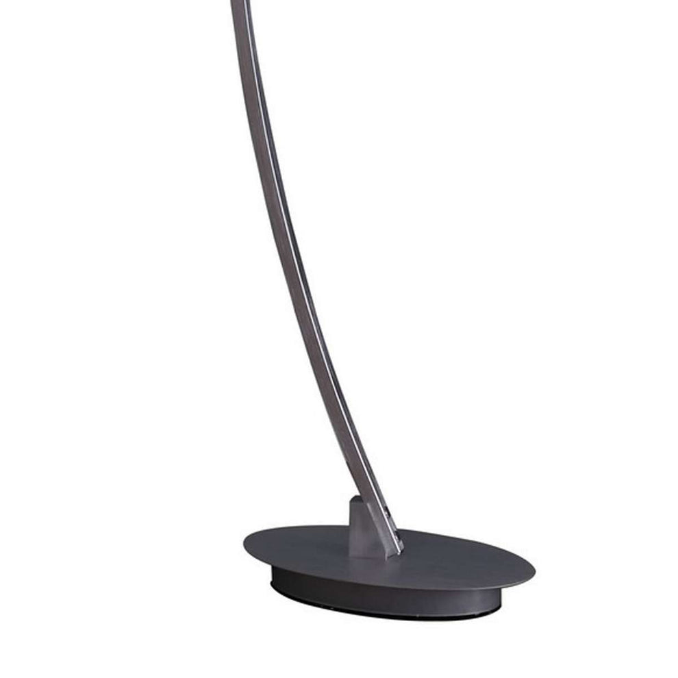Floor Led Lamp With Metal Arched Design, Brushed Silver By Benzara | Floor Lamps |  Modishstore  - 4