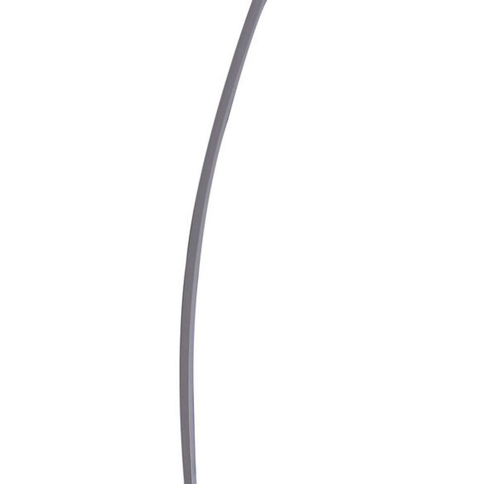 Floor Led Lamp With Metal Arched Design, Brushed Silver By Benzara | Floor Lamps |  Modishstore  - 3