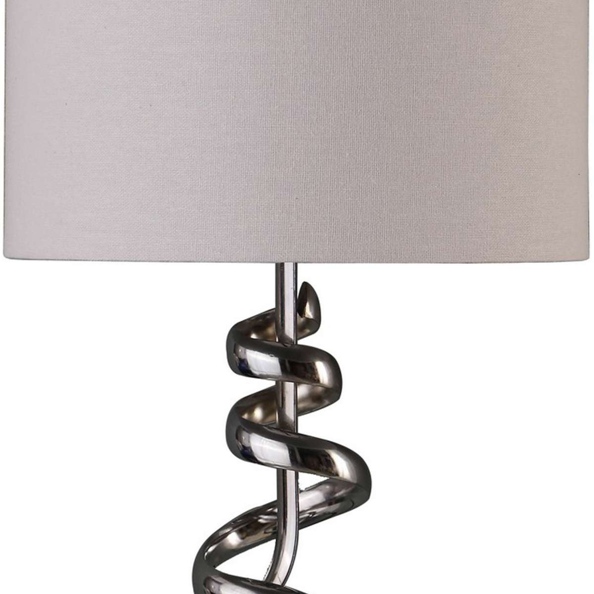 Table Lamp With Curved Abstract Metal Base, Silver By Benzara | Table Lamps |  Modishstore  - 4