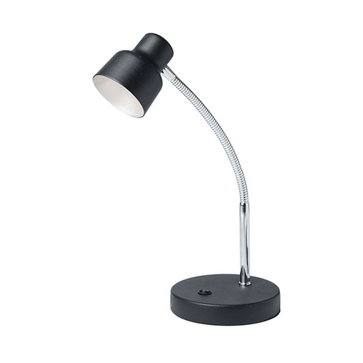 Table Lamp With Adjustable Goose Neck And Shade, Black By Benzara | Table Lamps |  Modishstore 