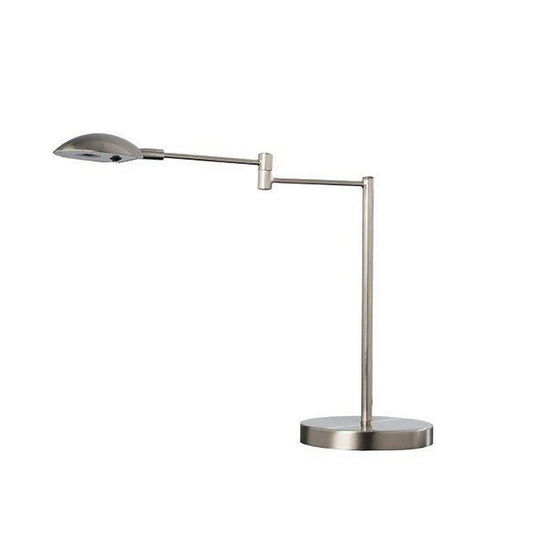 Desk Lamp With Adjustable Swing Metal Arm, Silver By Benzara | Table Lamps |  Modishstore 