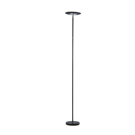 Floor Lamp With Adjustable Torchiere Head And Sleek Metal Body, Black By Benzara | Floor Lamps |  Modishstore 