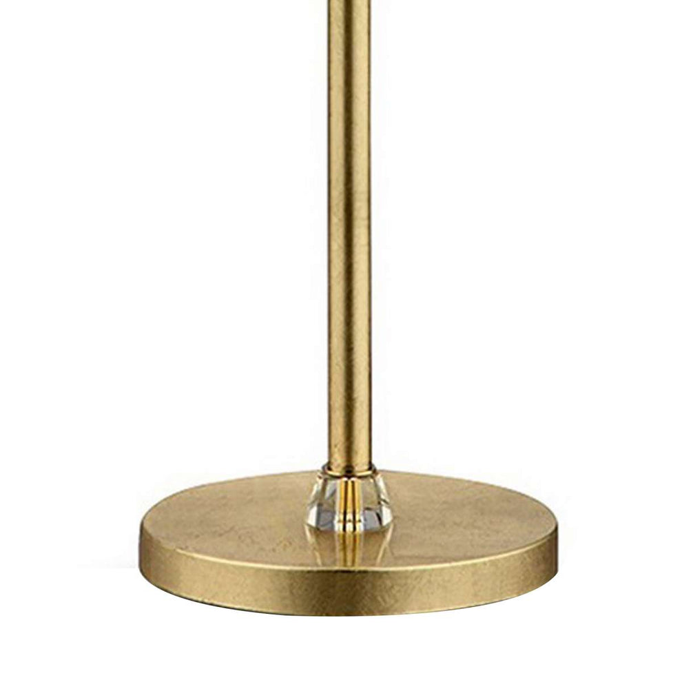 Floor Lamp With Hanging Crystal Accents, White And Gold By Benzara | Floor Lamps |  Modishstore  - 3