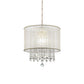 Ceiling Lamp With Hanging Crystal Accents, White And Clear By Benzara | Ceiling Lamps |  Modishstore 