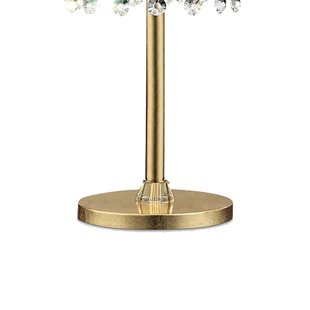 Table Lamp With Hanging Crystal Accents, White And Gold By Benzara | Table Lamps |  Modishstore  - 3