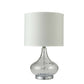 Table Lamp With Pot Bellied Glass Body, Clear And White By Benzara | Table Lamps |  Modishstore 