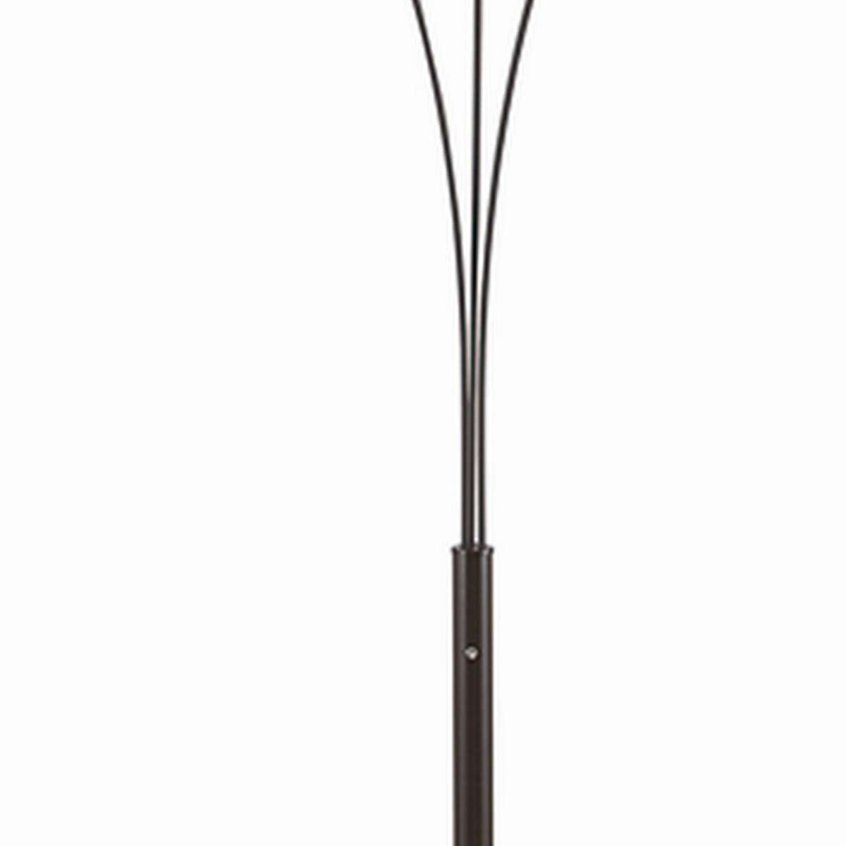 Floor Lamp With 3 Arched Arms And Fabric Shades, Bronze By Benzara | Floor Lamps |  Modishstore  - 4