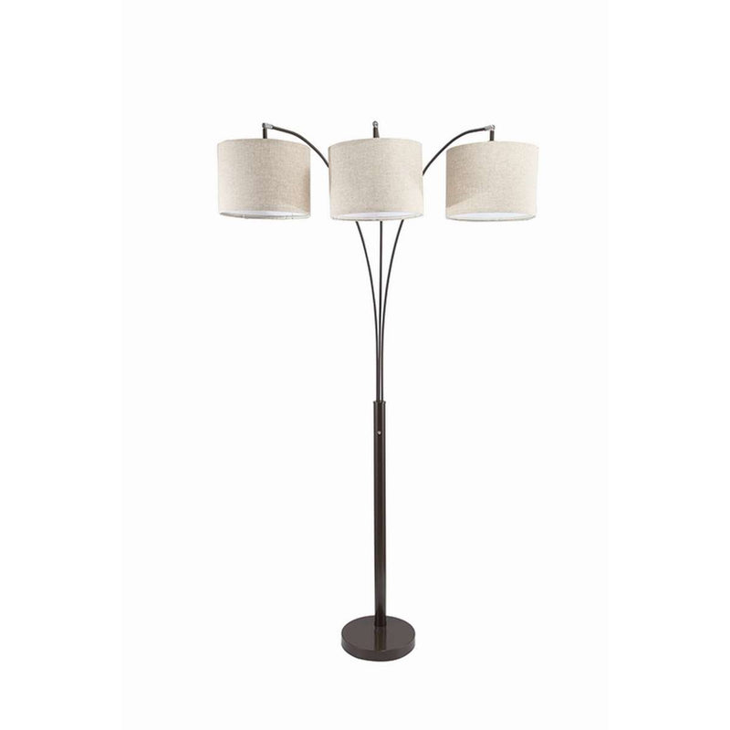 Floor Lamp With 3 Arched Arms And Fabric Shades, Bronze By Benzara | Floor Lamps |  Modishstore 