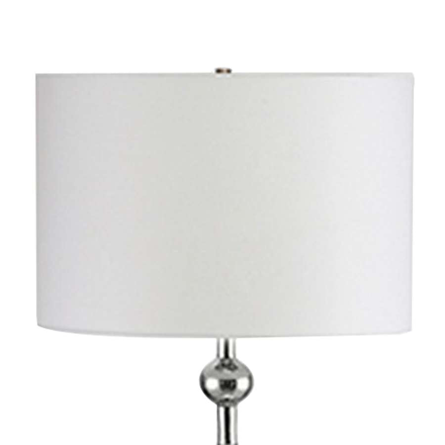 Floor Lamp With Metal Frame And Crystal Accent, White By Benzara | Floor Lamps |  Modishstore  - 5