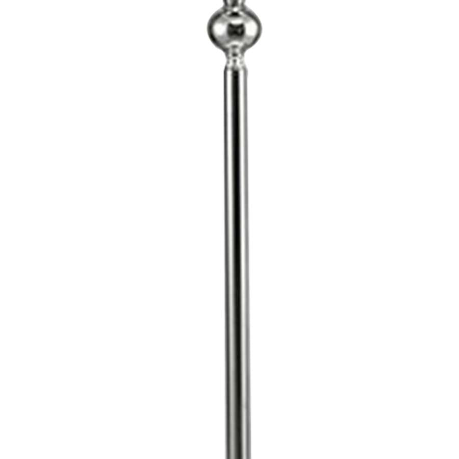 Floor Lamp With Metal Frame And Crystal Accent, White By Benzara | Floor Lamps |  Modishstore  - 4