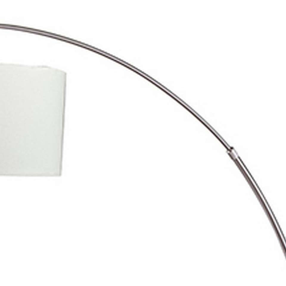 Floor Lamp With Curved Metal Frame And Drum Shade, Silver By Benzara | Floor Lamps |  Modishstore  - 4