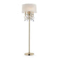 Floor Lamp With Crystal Accent And Baroque Printed Shade, Gold By Benzara | Floor Lamps |  Modishstore 