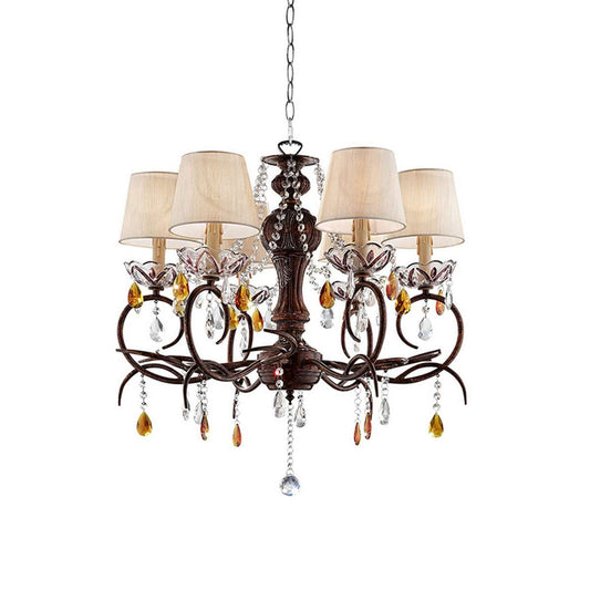 Ceiling Lamp With Scrolled Frame And 6 Bell Shade, Bronze By Benzara | Ceiling Lamps |  Modishstore 