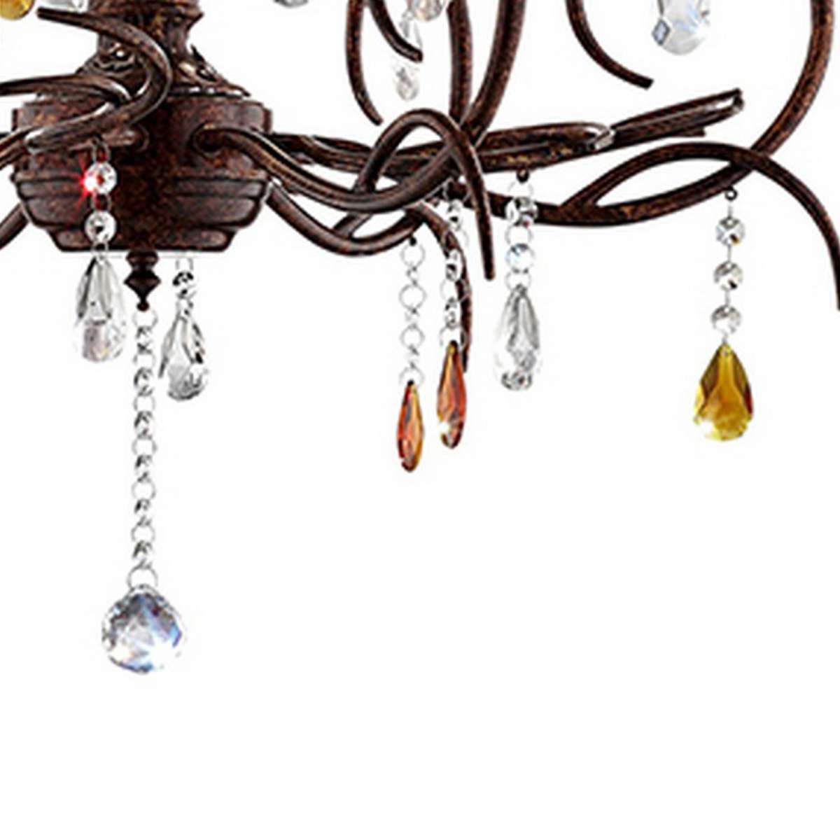 Ceiling Lamp With Scrolled Frame And 6 Bell Shade, Bronze By Benzara | Ceiling Lamps |  Modishstore  - 3