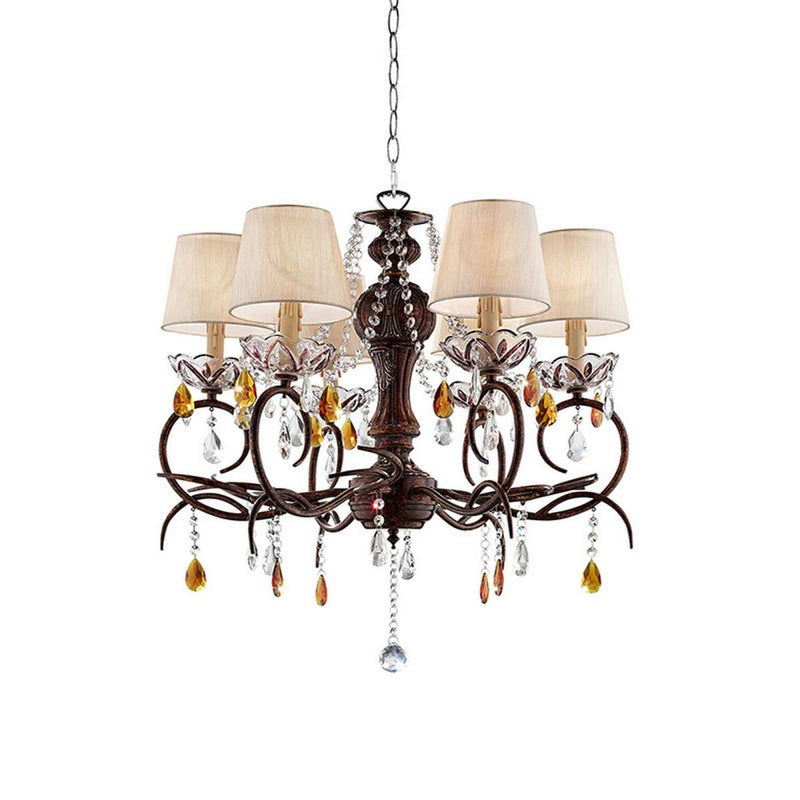 Ceiling Lamp With Scrolled Frame And 6 Bell Shade, Bronze By Benzara | Ceiling Lamps |  Modishstore 