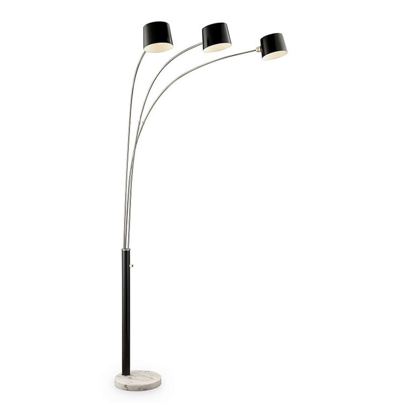 3 Arc Floor Lamp With Metal Frame And Marble Base, Black By Benzara | Floor Lamps |  Modishstore 