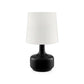 Table Lamp With Teardrop Metal Base And Fabric Shade, Black By Benzara | Table Lamps |  Modishstore 