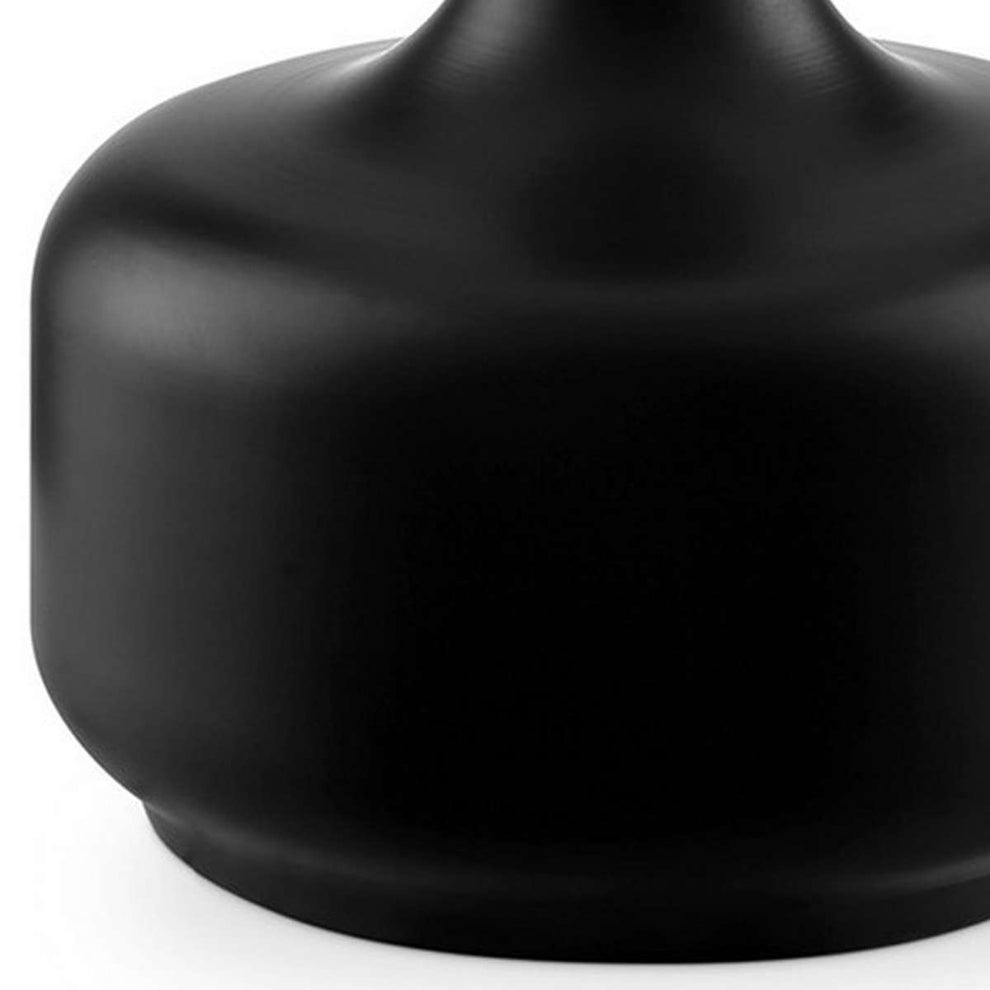 Table Lamp With Teardrop Metal Base And Fabric Shade, Black By Benzara | Table Lamps |  Modishstore  - 5