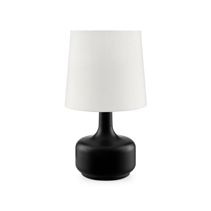 Table Lamp With Teardrop Metal Base And Fabric Shade, Black By Benzara | Table Lamps |  Modishstore 