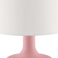 Table Lamp With Teardrop Metal Base And Fabric Shade, Pink By Benzara | Table Lamps |  Modishstore  - 4