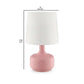 Table Lamp With Teardrop Metal Base And Fabric Shade, Pink By Benzara | Table Lamps |  Modishstore  - 2