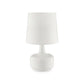 Table Lamp With Teardrop Metal Base And Fabric Shade, White By Benzara | Table Lamps |  Modishstore 