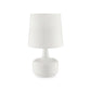Table Lamp With Teardrop Metal Base And Fabric Shade, White By Benzara | Table Lamps |  Modishstore 