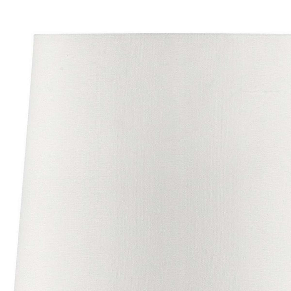 Table Lamp With Teardrop Metal Base And Fabric Shade, White By Benzara | Table Lamps |  Modishstore  - 3
