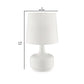 Table Lamp With Teardrop Metal Base And Fabric Shade, White By Benzara | Table Lamps |  Modishstore  - 2