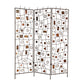 Foldable Metal Screen With Geometrical Design And 3 Panels, Brown By Benzara | Room Divider |  Modishstore 