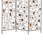 Foldable Metal Screen With Geometrical Design And 3 Panels, Brown By Benzara | Room Divider |  Modishstore  - 5