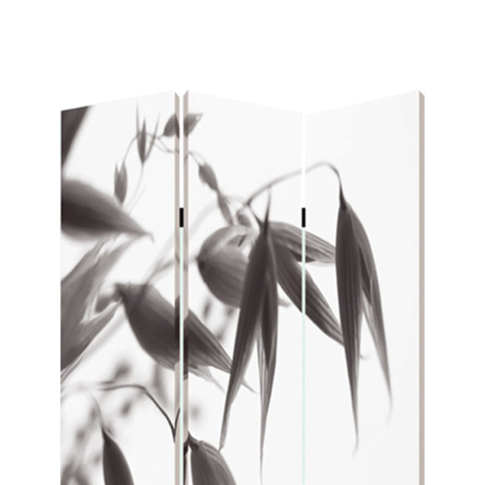 3 Panel Foldable Canvas Screen With Lily Print, Black And White By Benzara | Room Divider |  Modishstore  - 3