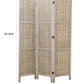Cottage Style 3 Panel Room Divider With Willow Weaving, Gray By Benzara | Room Divider |  Modishstore  - 2