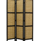 Cottage Style 3 Panel Room Divider With Willow Weaving, Black And Brown By Benzara | Room Divider |  Modishstore 