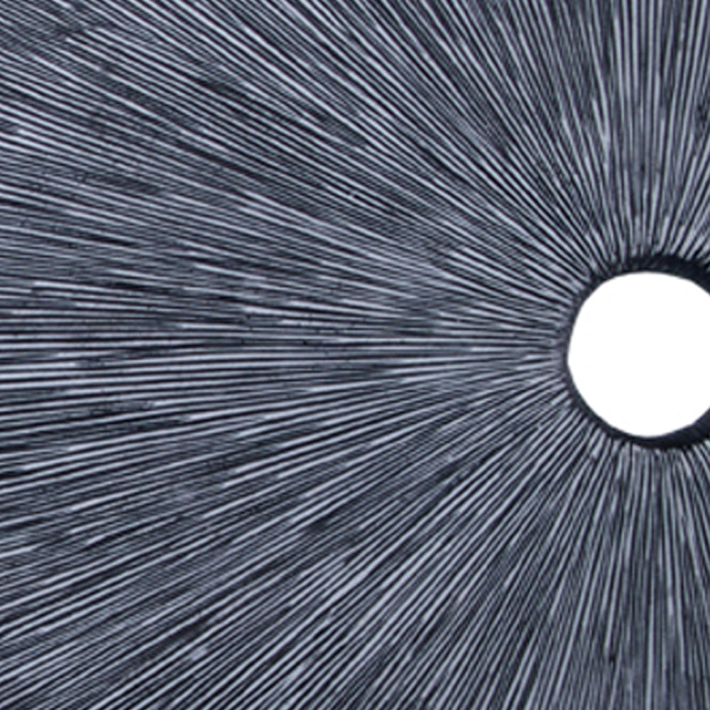 Ribbed Round Sandstone Wall Decor With Cut Out Near The Edge, Medium, Gray By Benzara | Wall Decor |  Modishstore  - 3