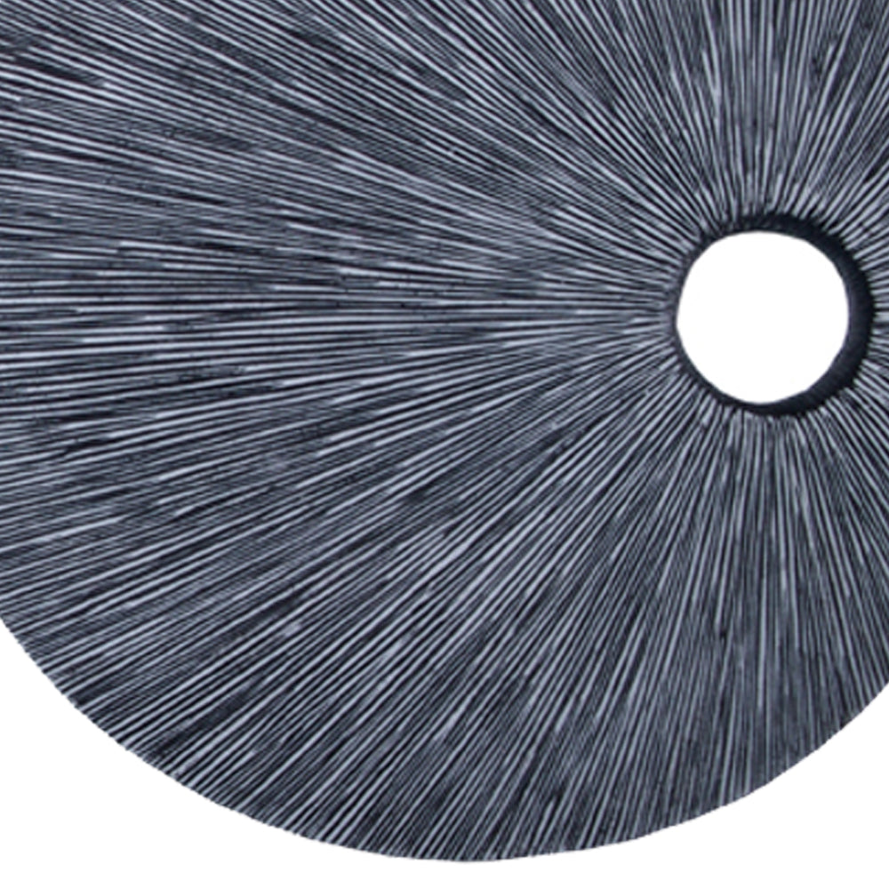 Ribbed Round Sandstone Wall Decor With Cut Out Near The Edge, Medium, Gray By Benzara | Wall Decor |  Modishstore  - 4