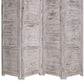 Wooden 4 Panel Screen With Textured Panels And Scrolled Details, Gray By Benzara | Room Divider |  Modishstore  - 4